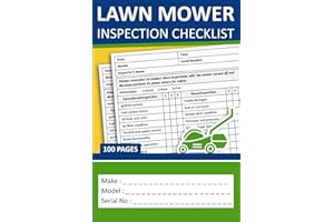 Lawn Mower Inspection Checklist: Lawn Mower Pre-Start Inspection Book | Lawn Mower Safety and Maintenance Inspection Sheets
