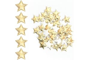 Pack of 100 Gold Stars for Crafting, Star Sequins, Glitter Fabric Star Confetti for DIY Decorations, Parties, Birthdays, Fest