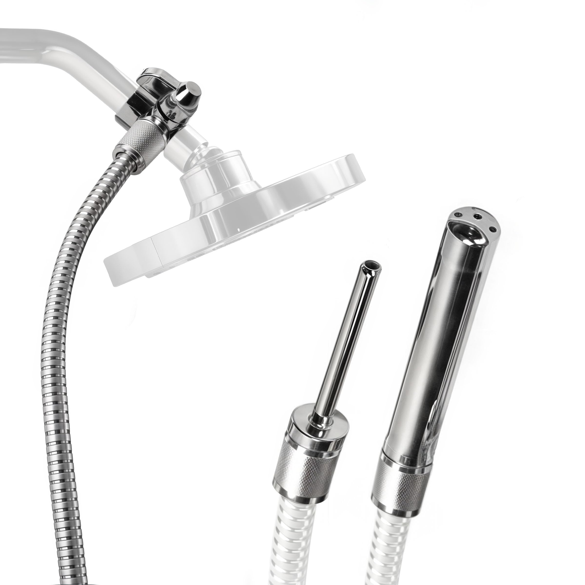 Cleanstream Shower Enema System with 6Foot Metal Hose, Dual Nozzle Set (3.5 & 5 Inch), Easy Shower Integration with Flow Control Valve, Personal Cleansing Kit for Adjustable Hygiene Care