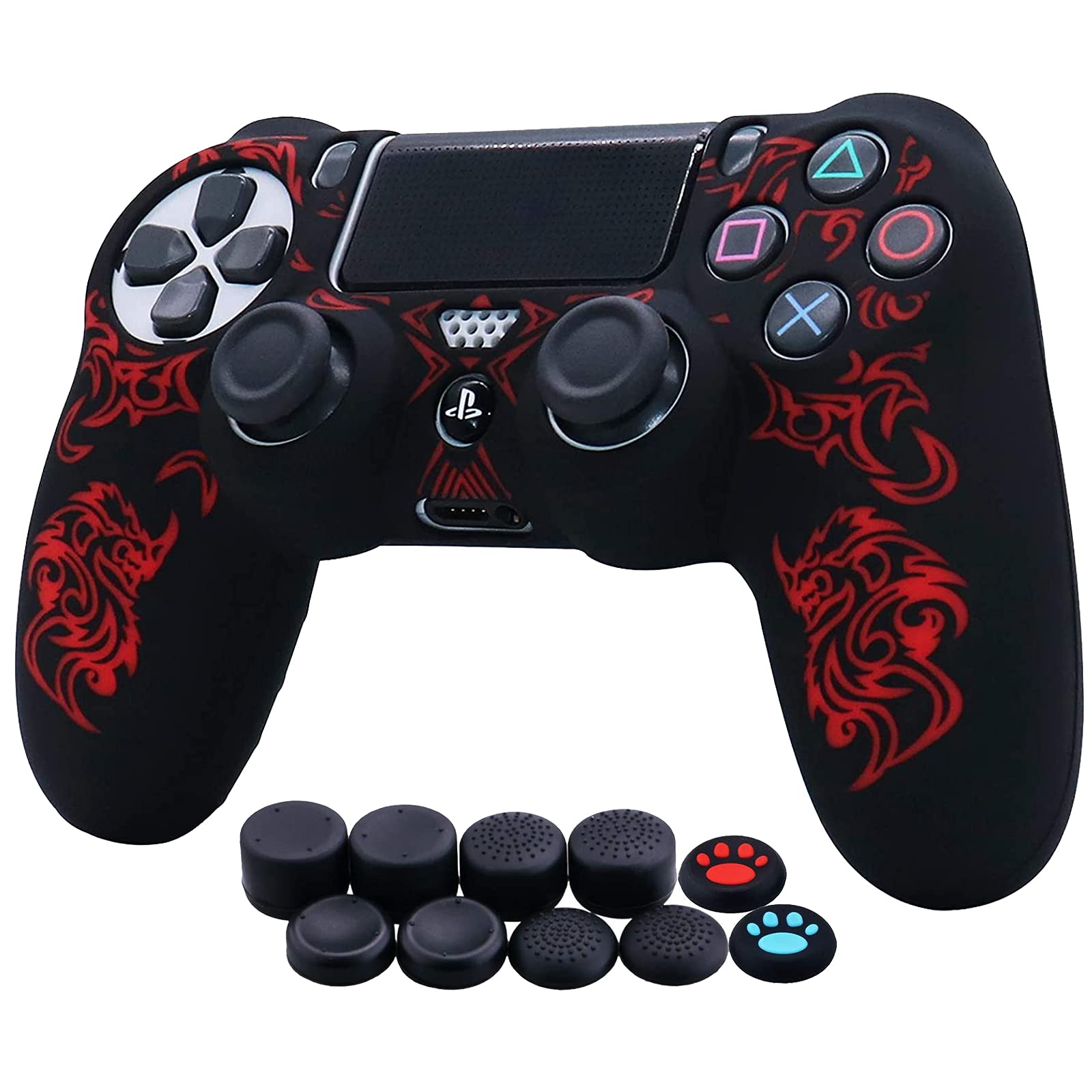 HLRAO Controller Skin Silicone Grip Protective Case Cover. (Red)