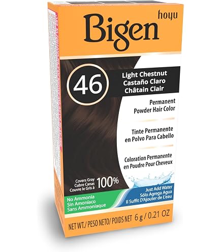 Amazon.com : #46 Light Chestnut Bigen Permanent Powder - 12 Pack