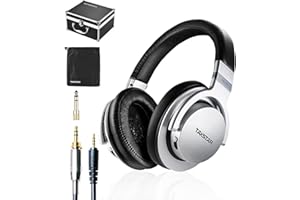 TAKSTAR On-Ear Monitor Headphones Bass Adjustment HiFi Stereo Dynamic Studio Noise Cancelling Headsets for Recording Monitoring Music PRO 82 Silver