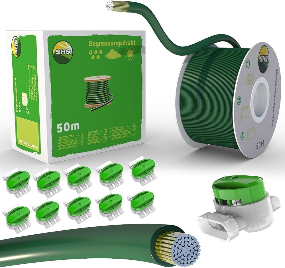 RASENFREUND 50m Boundary Cable + 10 Connectors for Robotic Lawnmowers