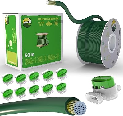 RASENFREUND 50m Boundary Cable + 10 Connectors for Robotic Lawnmowers