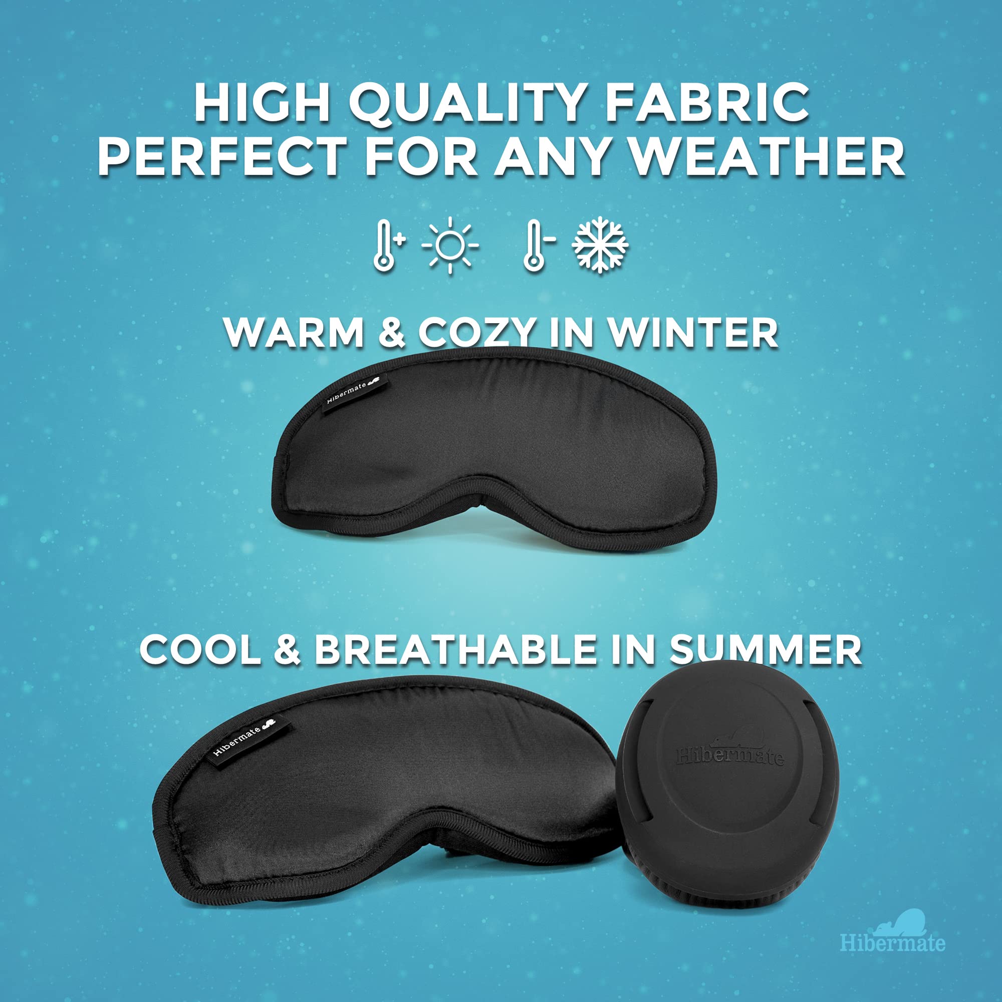 Hibermate Ear Muffs for Sleeping. Luxury Eye Mask with Ear Muffs for Sleep. Dampens Sounds in Noisy Environments, from Snoring, or While Travelling.