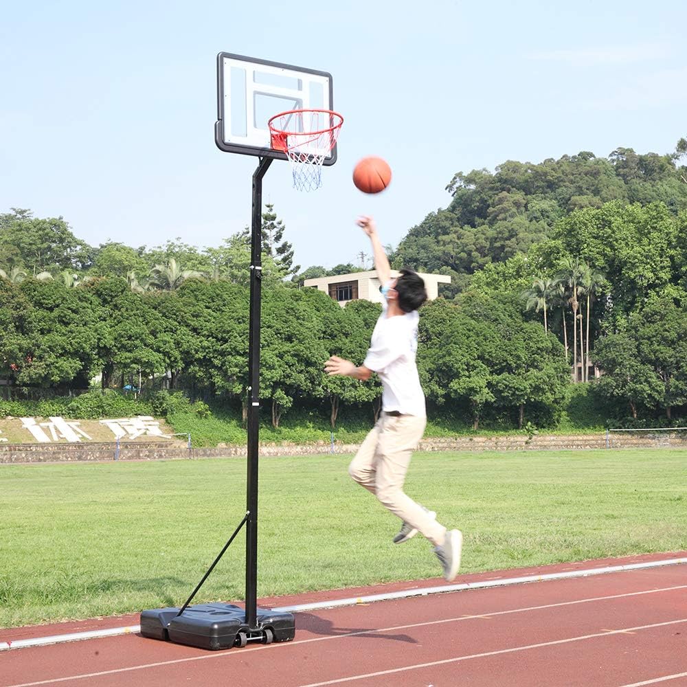 Portable Basketball System, Removable Basketball Hoop, Portable Basketball Hoop w/Adjustable Height, Backboard and Wheels for Youth Indoor Outdoor Use