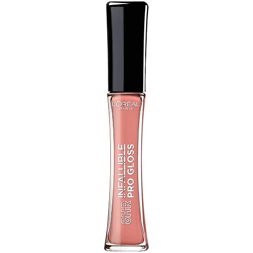 L’Oreal Paris Makeup Infallible 8 Hour Hydrating Lip Gloss, Shell Pink, 0.21 Fl Oz