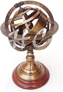 Esfera armilar de latón de estilo envejecido de 8 astrolabio náutico