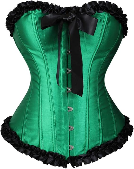 XATAKJJ Korsett Bustier mit Schnürbesatz Satin Korsetts Overbust