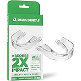 Delta Dental Sports Mouth Guard - ADA Accepted - 2X The Impact Absorption - Works with Braces - Youth Clear