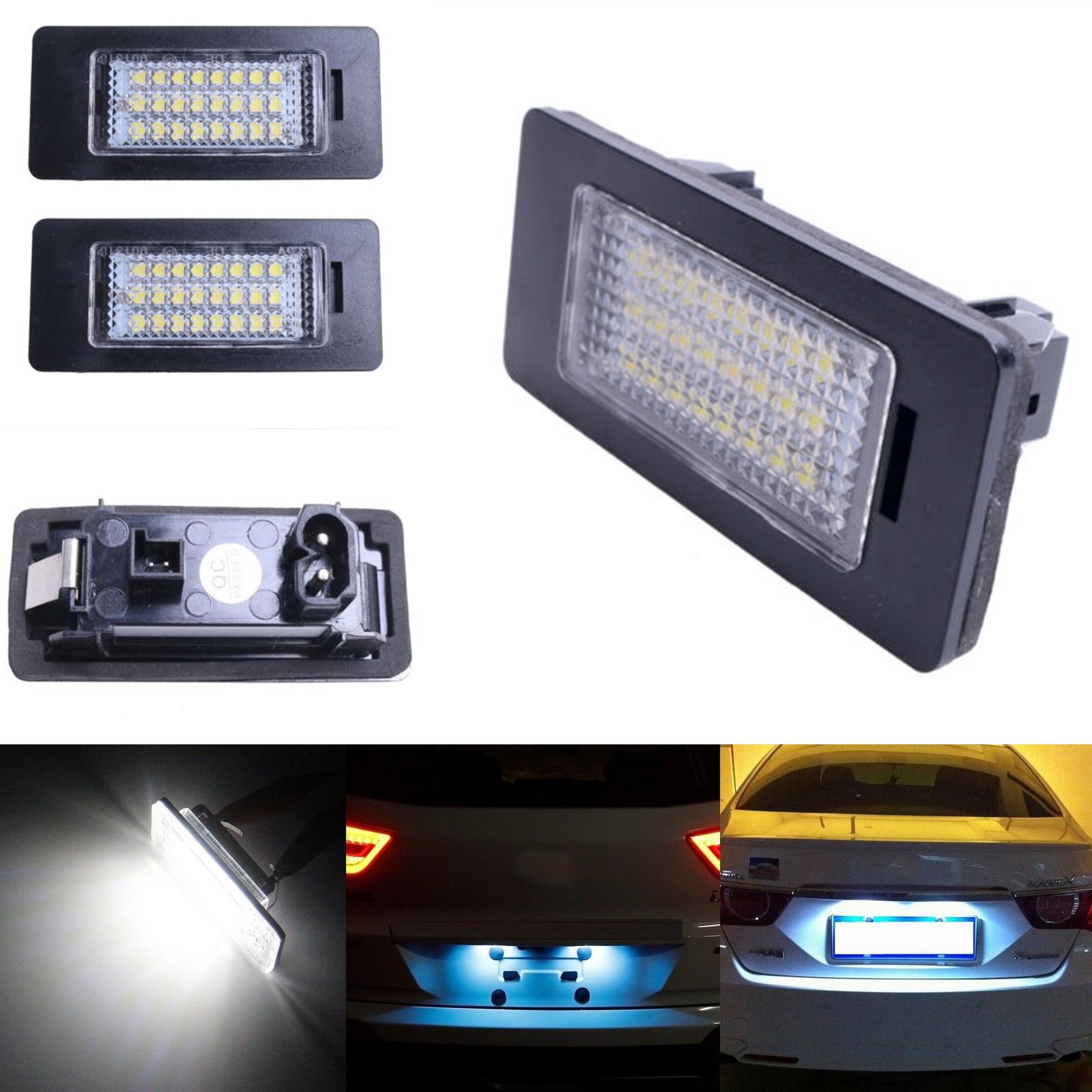 Ricoy 24 LED License Plate Number Lights For E81 E82 E90 M3 E92 E70 E39 F30 E60 E61 E93 6000K (Pack of 2)