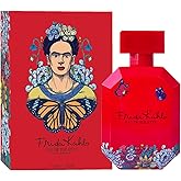 Frida Kahlo Red Eau de Toilette Spray for Women – Warm Floral Scent with Rose, Grapefruit, Jasmine, Vanilla & Cedarwood – Made in USA – Long-Lasting Perfume – 1.7 oz Lacquered Bottle