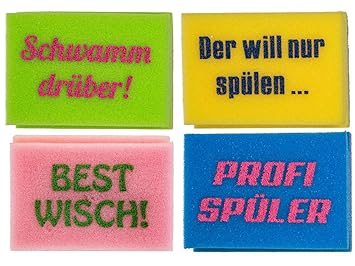 Bada Bing 4er Set Küchenschwamm Topfschwamnn Schwamm Lustig