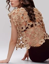 Yimoon Women's Hollow Out Floral Lace Vest