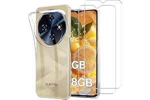 GEJEFA Case for OUKITEL C5 with 2 Pack Screen Protector, [Anti-Yellowing] Flexible Transparent TPU Anti-Scratch Phone Case fo