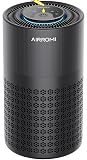 AIRROMI Air Purifier for Bedroom with HEPA 3-in-1 Filter, Pet Air Purifier for Home Cat Pee Smell, Covers Upto 990 Ft², Quiet 360°intake Air Cleaner for pet hair,allergies,Dust,Smoke A2001 Black