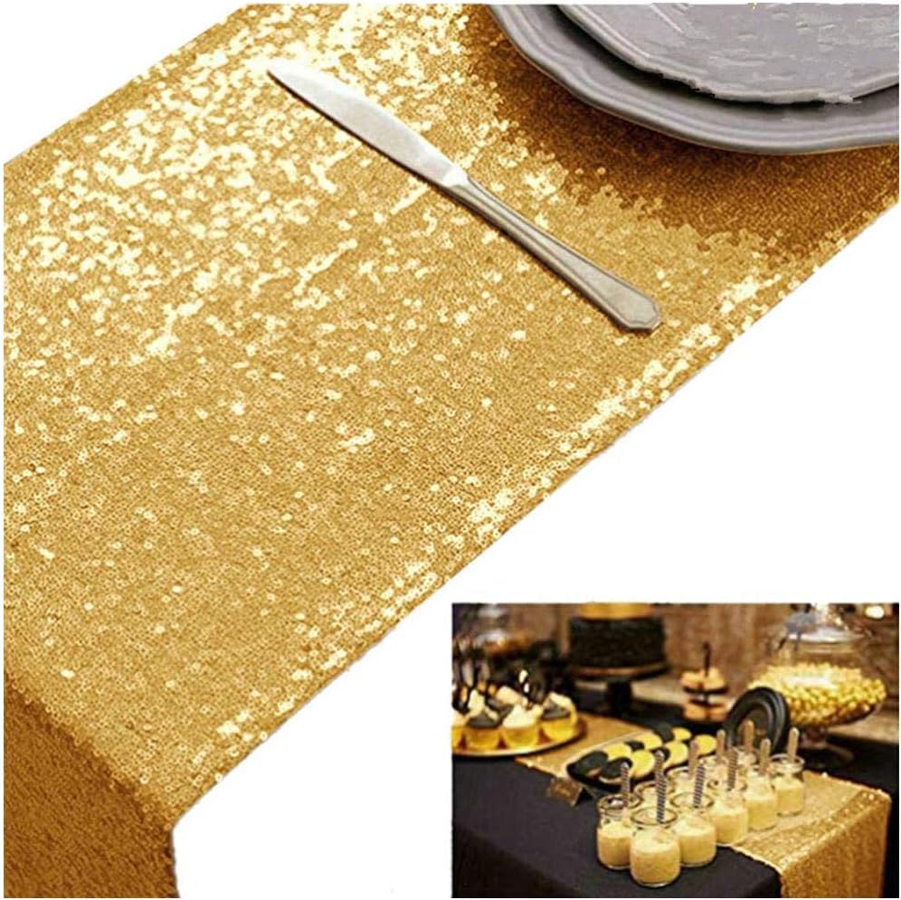 Best sparkly gold table runner