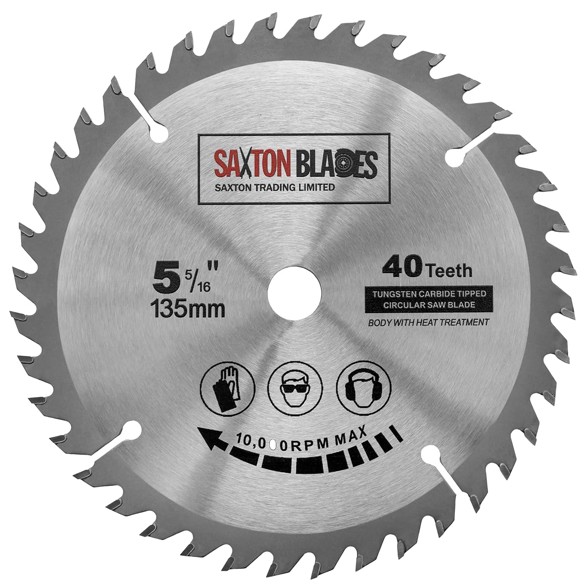 TCT13540T Saxton TCT Circular Wood Saw Blade 135mm x 12.7mm bore x 40T for Bosch Makita Dewalt