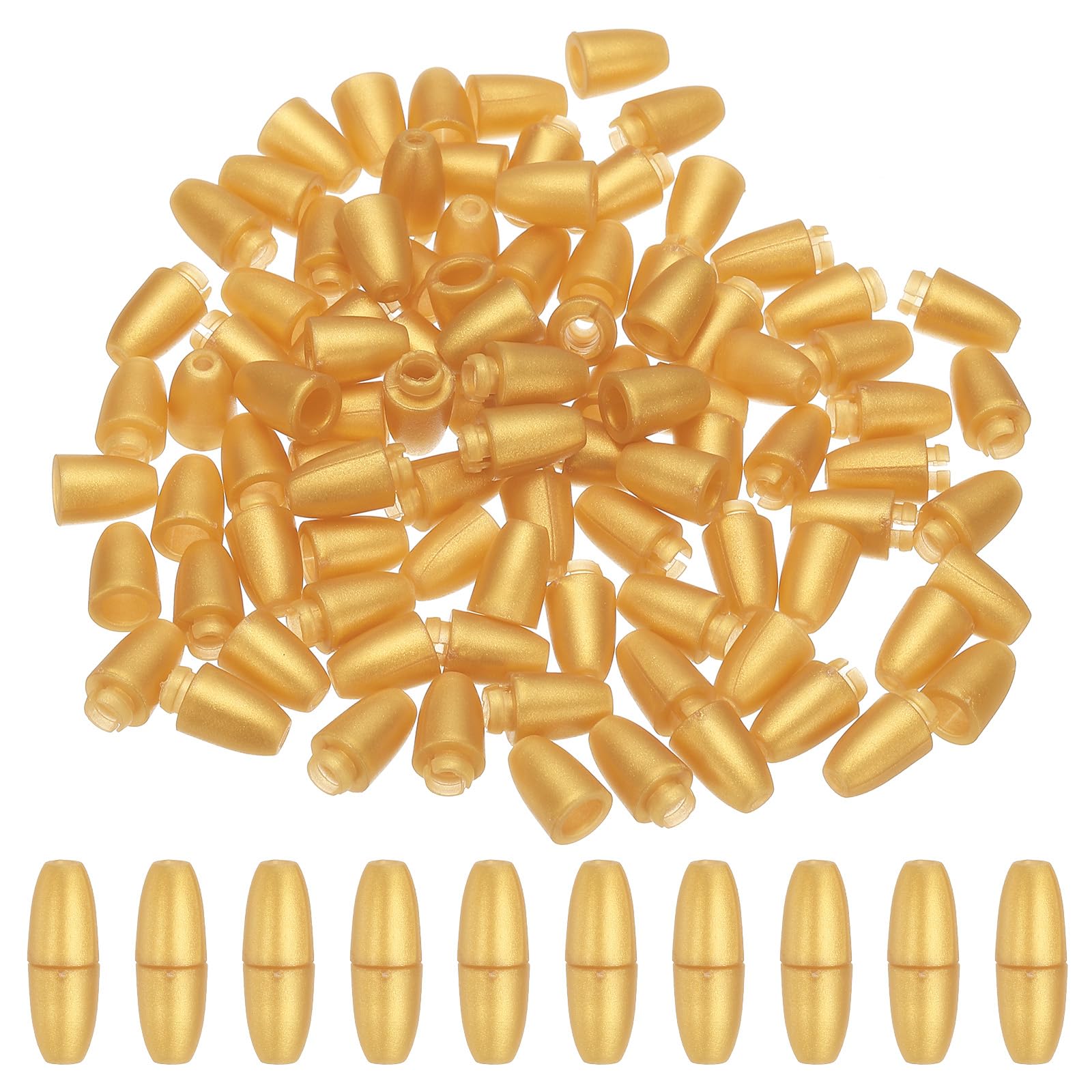 PATIKIL 24mm Breakaway Clasps, 50 Set Plastic Bead Barrel Connectors Lanyard Clips for Necklace Lanyard Bracelet Jewelry Making DIY Craft, Gold