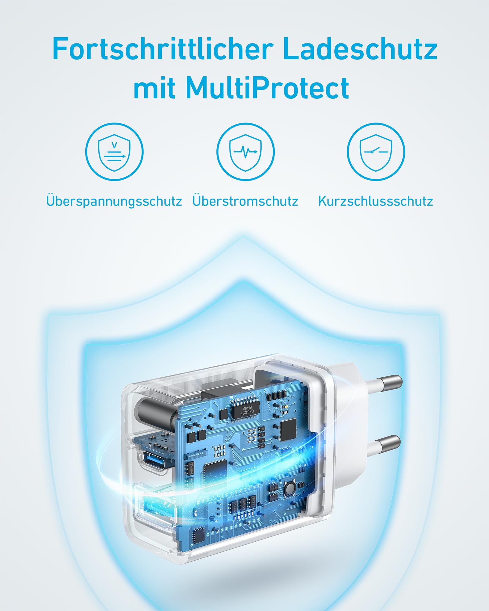 Anker 20W USB C Ladegerät, iPad Netzteil, USB-Schnellladenetzteil, iPad Ladegerät, Kompatibel mit iPhone 17/16/15 Series (mit 150cm USB-C Kabel) 6