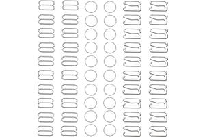 Lilaly 60 Pcs 12mm Bra Hooks for Straps 3 Styles Sewing Hooks Bra Rings and Sliders for Bra Straps(Silver)