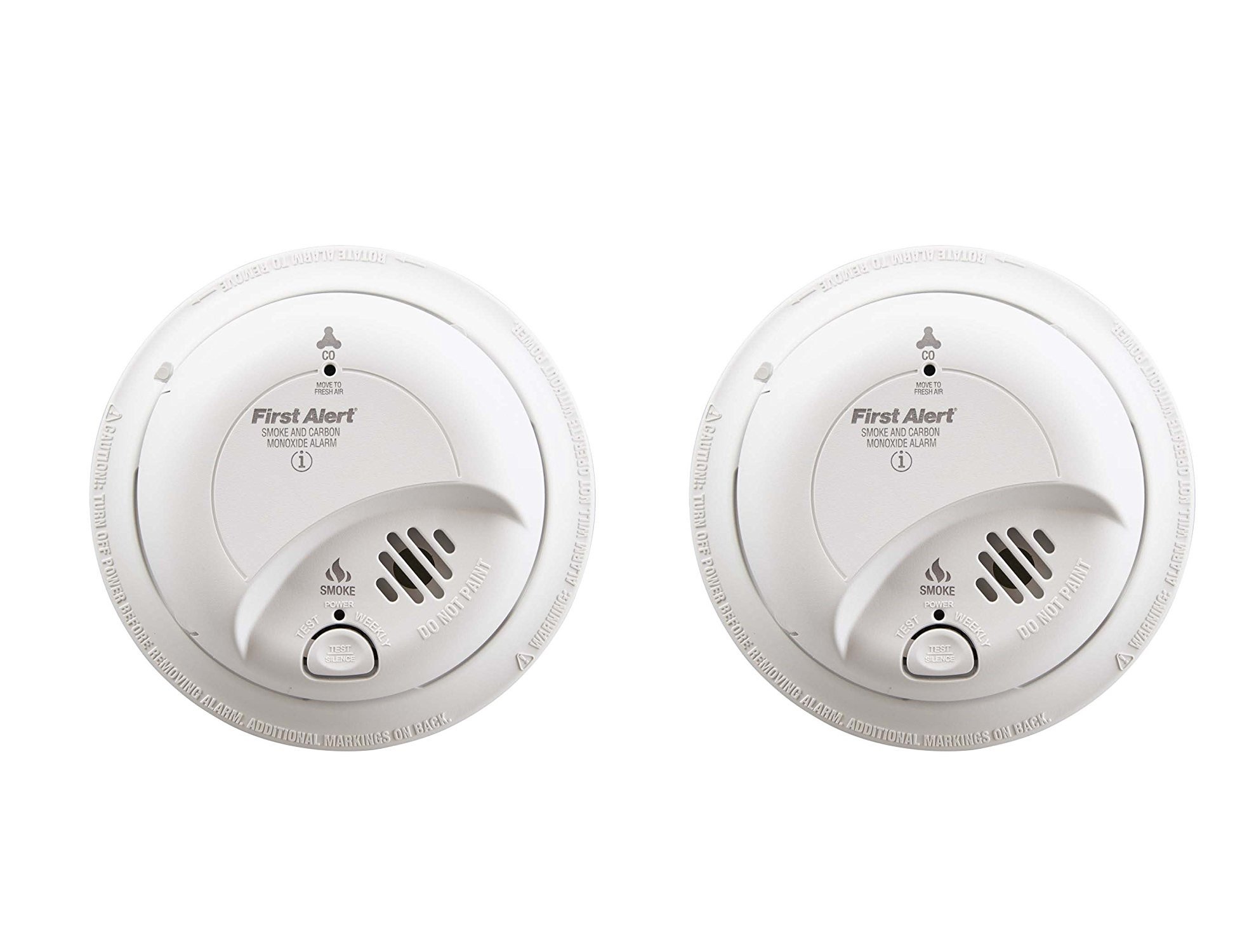 Photo 1 of First Alert SC-9120B Hardwired Smoke and Carbon Monoxide Alarm with Battery Backup 2 Pack