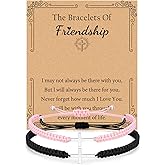 Fglqfam Valentines Day Gifts for Women Her, Cross Bracelets for Women, Matching Bracelets for Couples, Double Heart Pinky Promise Relationship Friendship Jewelry Birthday Aniversario Gift for Him Her