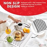 DIVCHI 2-Pack Serving Tray Set Non-Slip Lap Boards with Handles Grey & White view 6