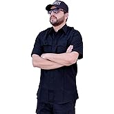 First Class 100% Polyester Short & Long Sleeve Zippered Uniform Shirt 4 Pocket Hidden, Law Enforcement BDU Zipper Closure.