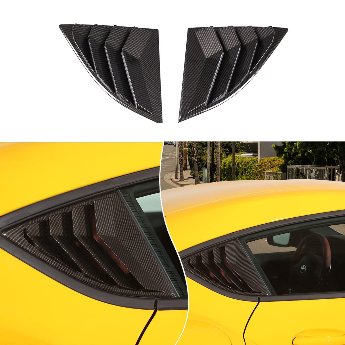 Photo 1 of Fgtagtal Rear Side Window Louver Cover Fit for Toyota Supra GR A90 A91 MK5 2019-2025, Side Window Louvers Air Vent Scoop Shades Trim Cover(Carbon Fiber Pattern Black)
