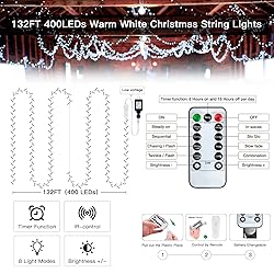 Ollny Christmas Tree Lights 400LED 132FT, Remote