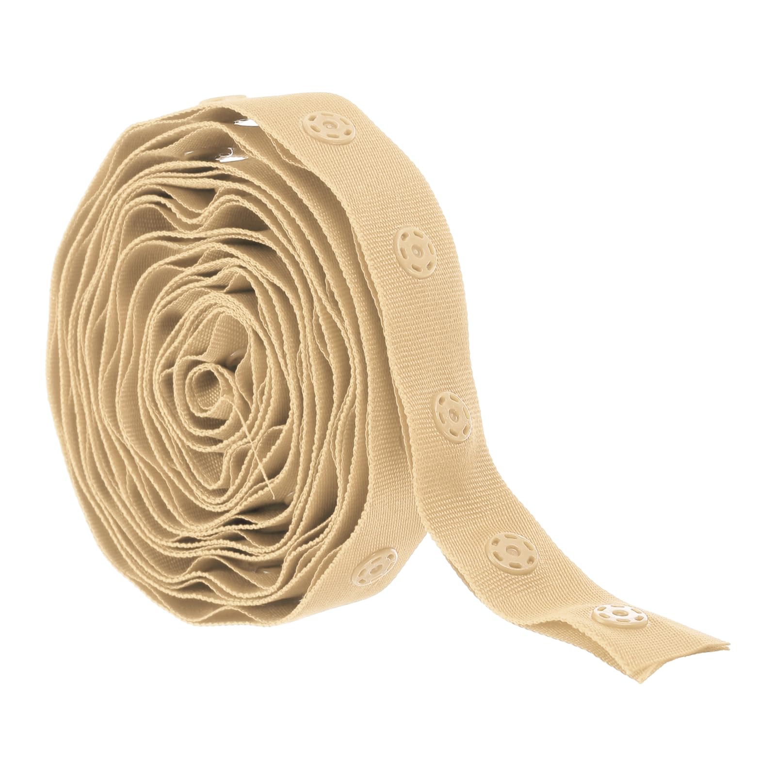 Rebower 2 Yard Plastic Button Snap Tape Ribbon Sewing Snaps Trim Fastener Polyester, [for Cloth Fabric Sewing, DIY Project] - Cream White / 18mm