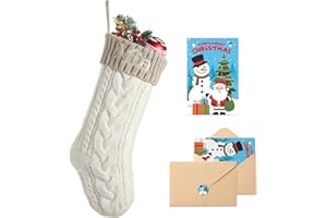 Loosusu Personalized Christmas Stockings with Christmas Card,Custom Embroidered Name Monogram Christmas Stocking for Kids Gir