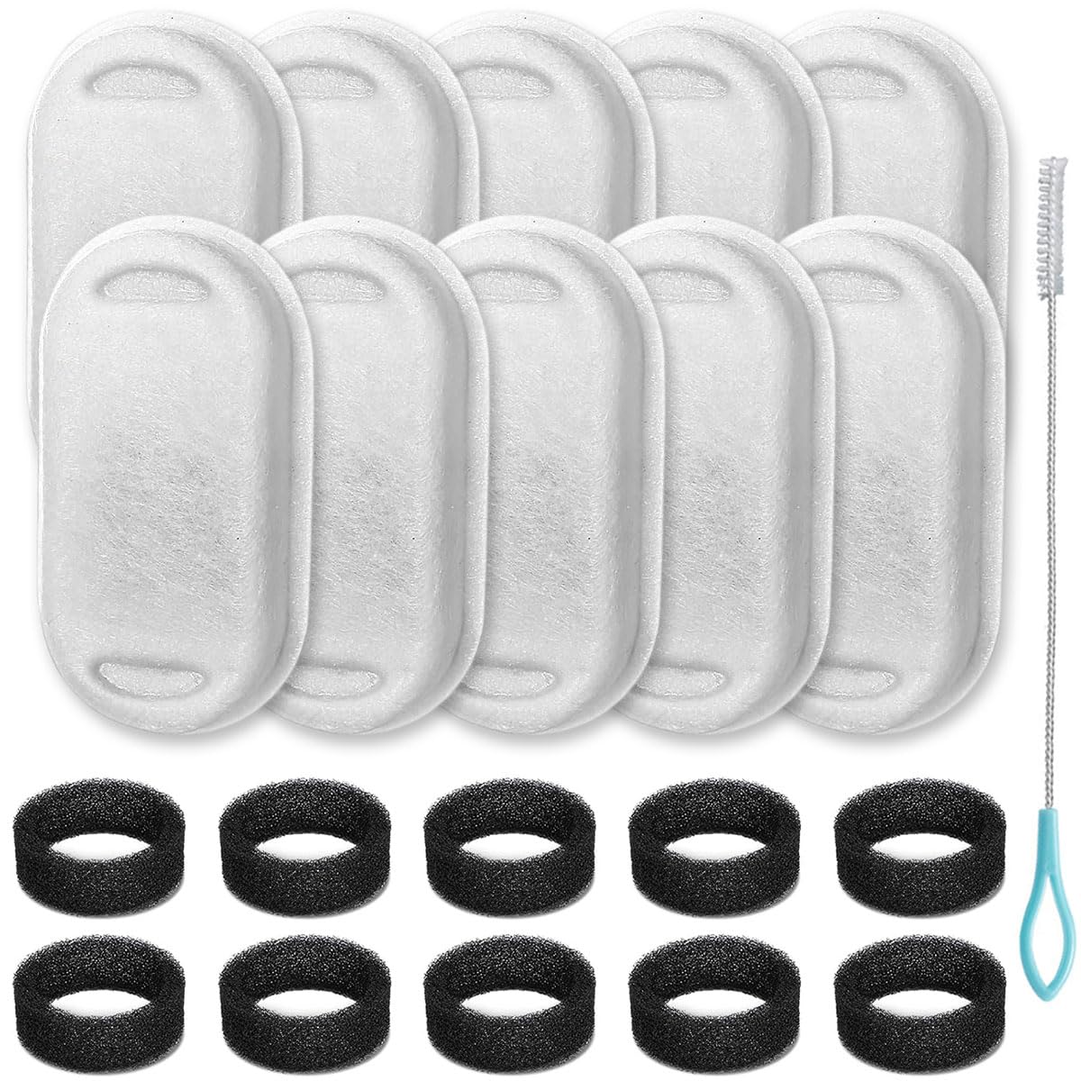 Acmerota Cat Water Fountain Filters Replacement Pet Water Fountain Filter & Pre-Filter Sponges Compatible for PLWF003 2L/3.2L 67oz/108oz Stainless Steel Pet Fountain