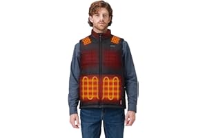ORORO Men's 7-Zone Dual Control Heated Vest with Shoulder Heating and USB-C Rechargeable Battery