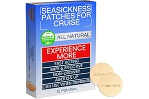 Nordmoose Sea Sickness Patches for Cruise - All Natural Motion Sickness Relief for Cruise - Non Drowsy Behind Ear Seasickness Solution for Cruise