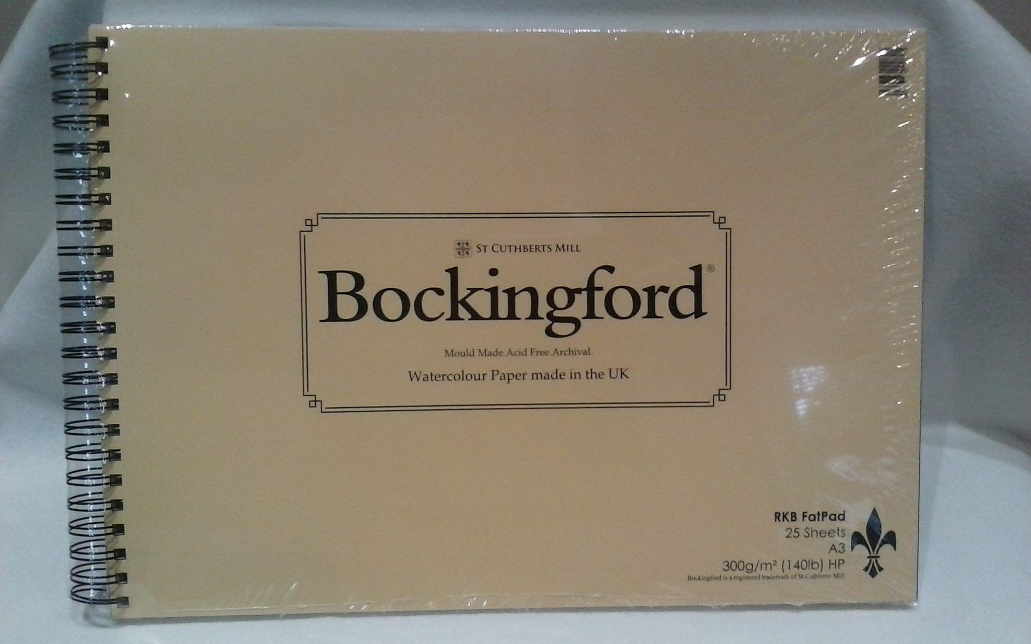 R K Burt Bockingford Watercolour Paper pad Hot Pressed Fat pad 25 Sheets (A3)