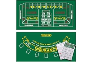 GSE Games & Sports Expert 36" x 72" Double-Sided Casino Layout Felt, Las Vegas Style Tabletop Mat for Parties, Home Entertainment, Poker Game Night