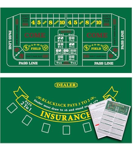 Brybelly Casino Night 4-in-1 Complete Game Set with Felts, Wheel, 100 Chips, Dice & Cards for Blackjack, Craps, Roulette & Texas Hold' em - Green Felt Double Sided Casino Tabletop Gaming Mat
