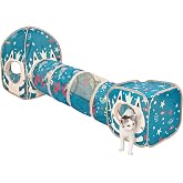 Kitty City Ocean-Themed Cat Play Furniture Set, Collapsible Pop-Up Cat Toys Combo with Cube, Tunnel &amp; House, Indoor Kitty Playground for Play, Hiding &amp; Lounging