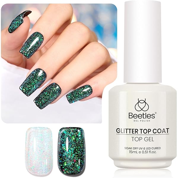 Beetles Vernis à Ongles Gel UV Paillettes D'argent, 15 Ml De