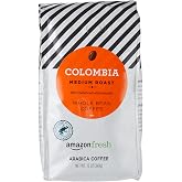 Amazon Fresh Colombia Whole Bean Coffee, Medium Roast, 12 Ounce