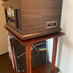 Amazon Com Victrola Wooden Stand For Wooden Music Centers With Record Holder Shelf Espresso Electronics