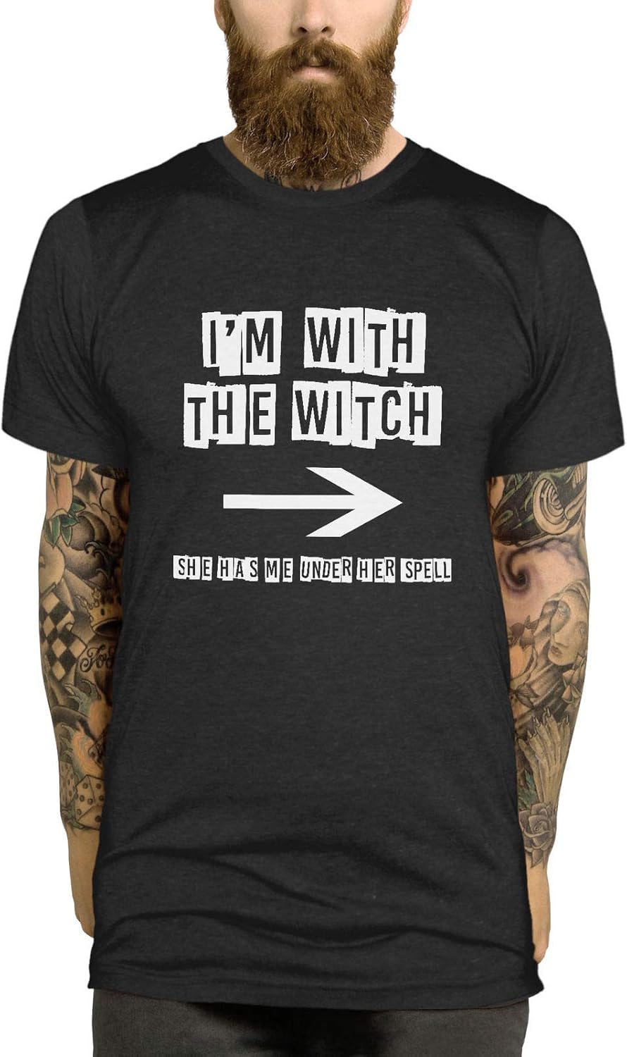 I&rsquo;m with The Witch T-Shirt: Amazon.co.uk: Clothing