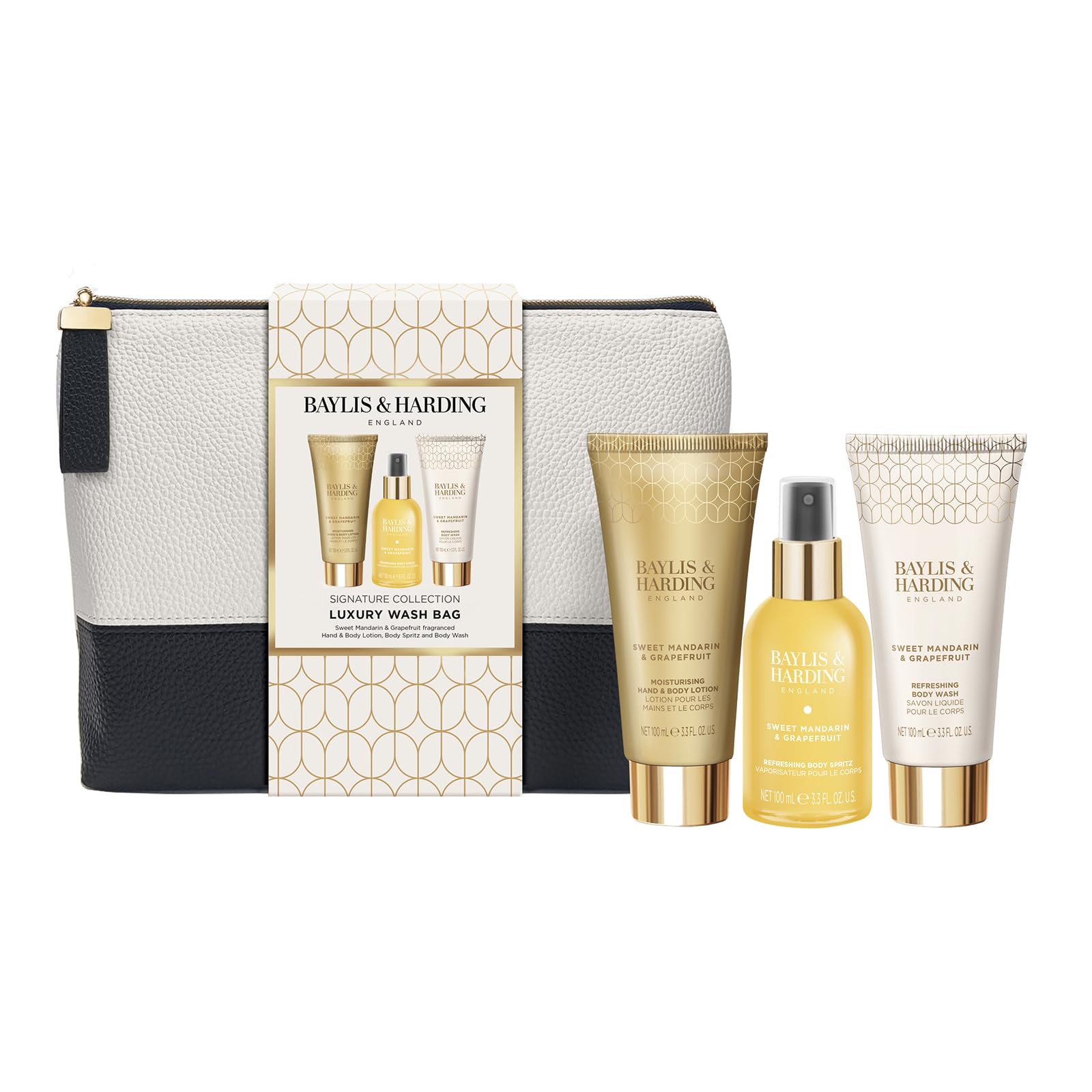 Baylis & Harding Sweet Mandarin & Grapefruit Luxury Wash Bag Gift Set (Pack of 1) - Vegan Friendly