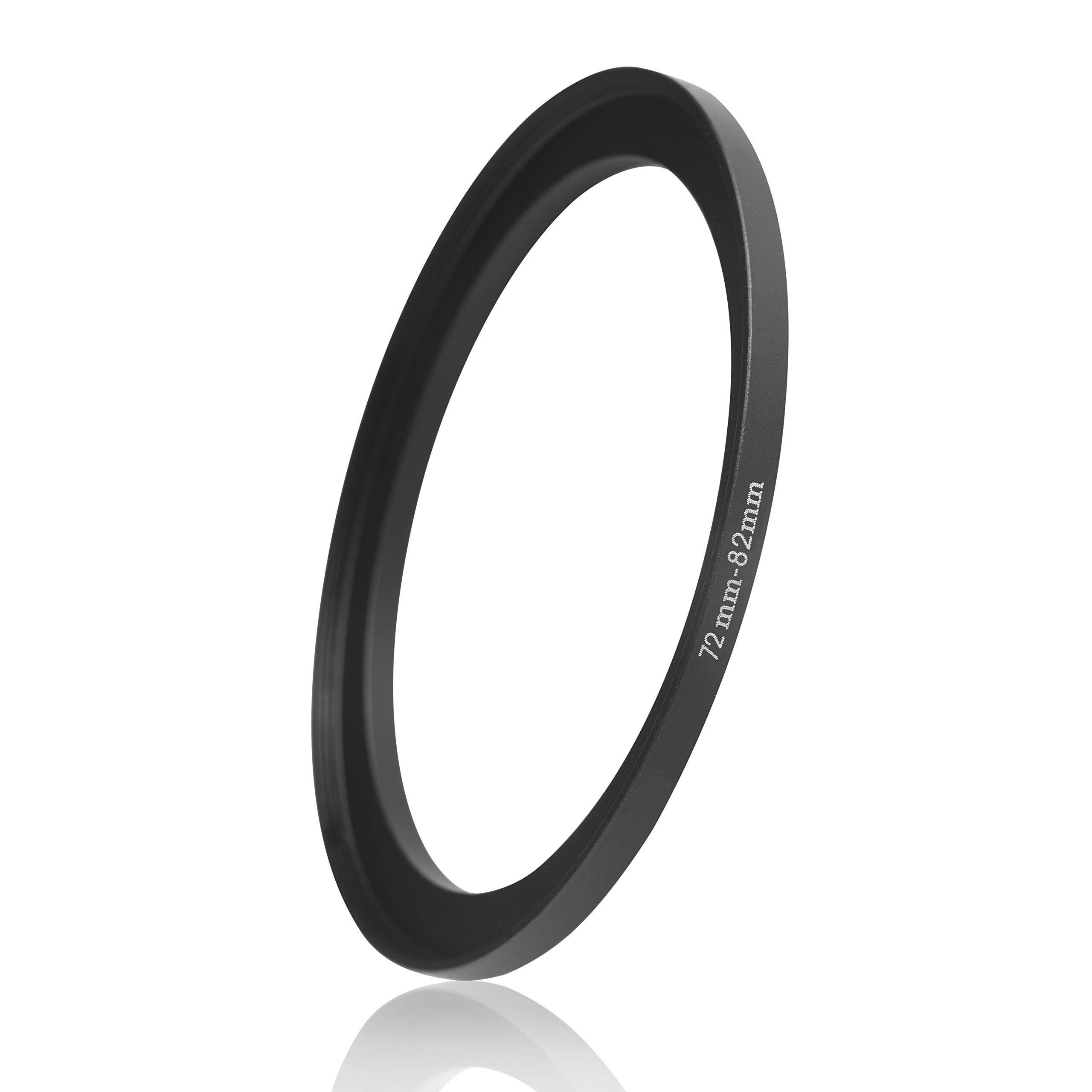 Ares Foto® Step-Up Lens Adapter Ring for Filters, Made of CNC Machined Metal with Matte Black Electroplated Finish (72mm – 82mm)