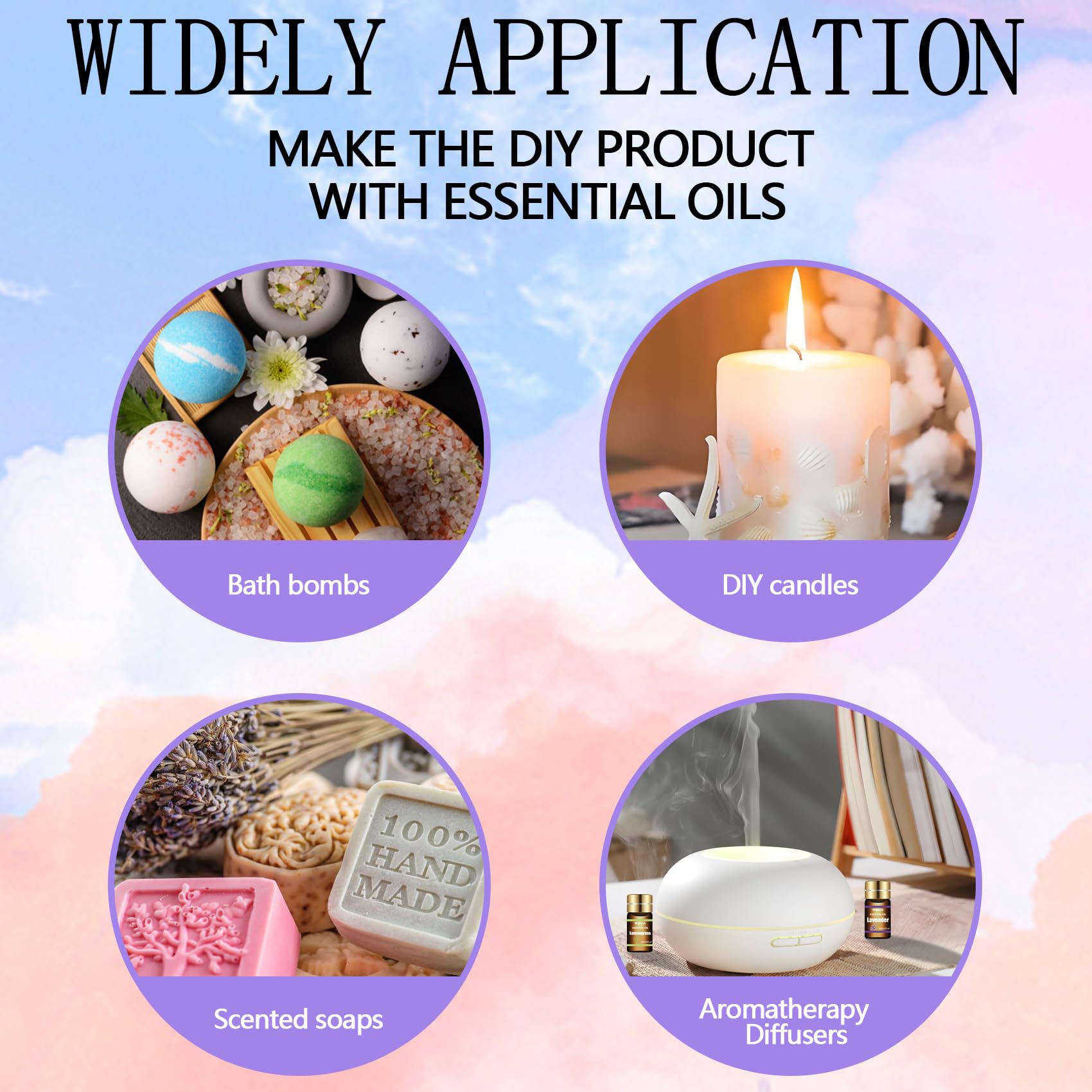 Wtrcsv Essential Oils Set - Top 15 Scents for Diffuser, Humidifier, Home Care, Aromatherapy, Massage, Candle & Soap Making - Nice Gift for Family & Friends