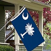3 Ply South Carolina State Flag 2x3 Ft 150D Polyester Double Sided Outdoor Heavy Duty Vivid Colors with Durable Canvas Header and 2 Brass Grommets
