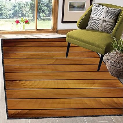 Amazon ブラウン エリアラグ 寮の部屋 木製プランクテクスチャ 木 木 床 ヴィンテージスタイル ナチュラルイラスト バスマット ノンスリップ 6x9フィート ダークブラウン ペールブラウン Lacencn ラグ カーペット 通販