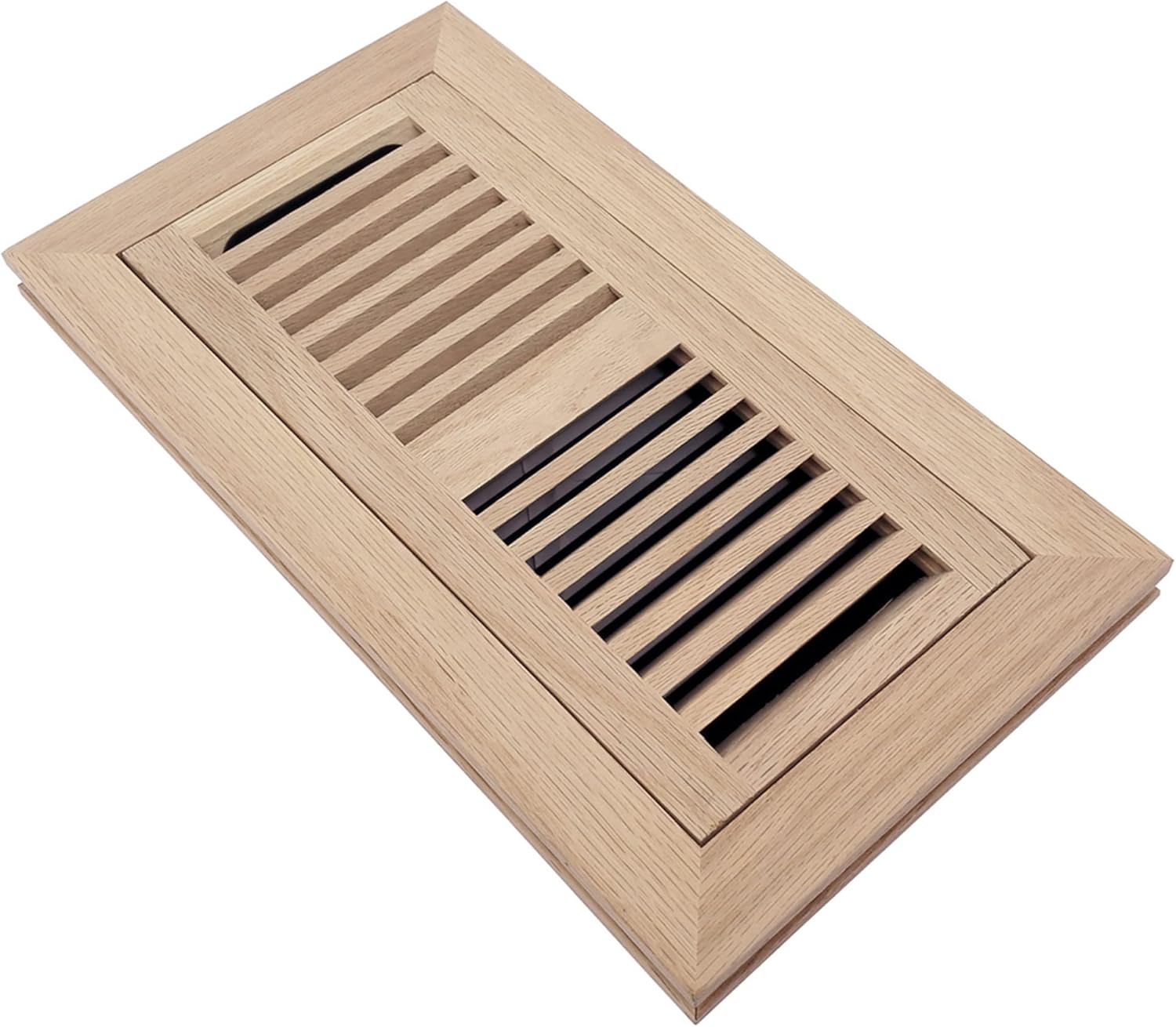 Registers, Grilles & Vents - Homewell Red Oak Wood Floor Register, Flush Mount Vent with Damper, 4x10 Inch, Unfinished
